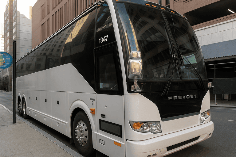 a Corona Minibus Company coach bus