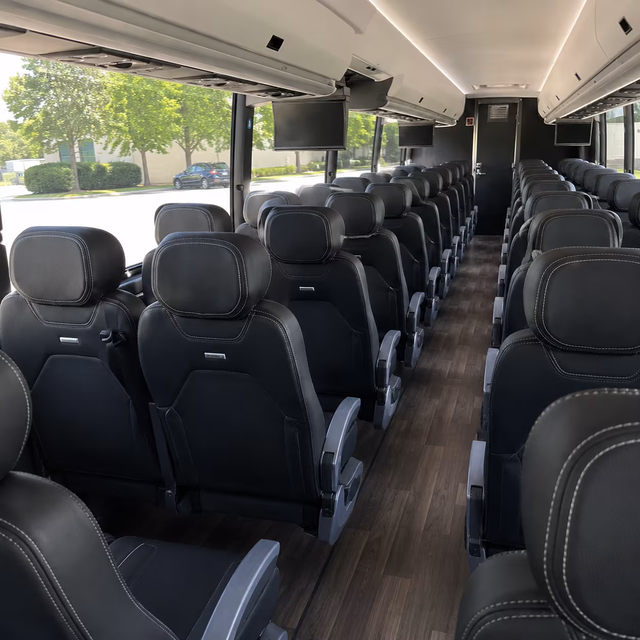 corona 56 passenger charter bus interior